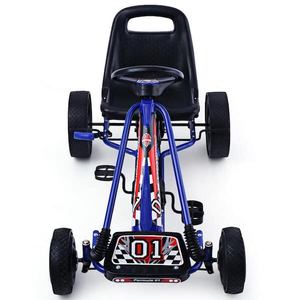 Costway 7 in. Kids Ride On Pedal Powered Bike Go Kart Racer