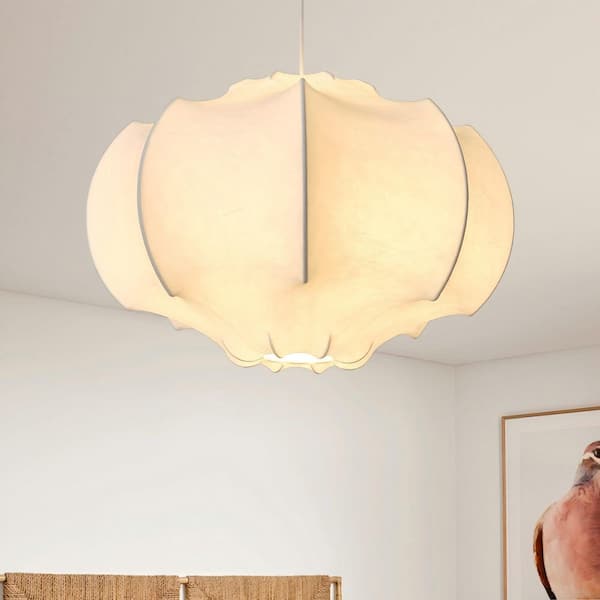 23 in. 40-Watt 3-Light White Lantern Pendant-Light for Restaurant Kitchen Island