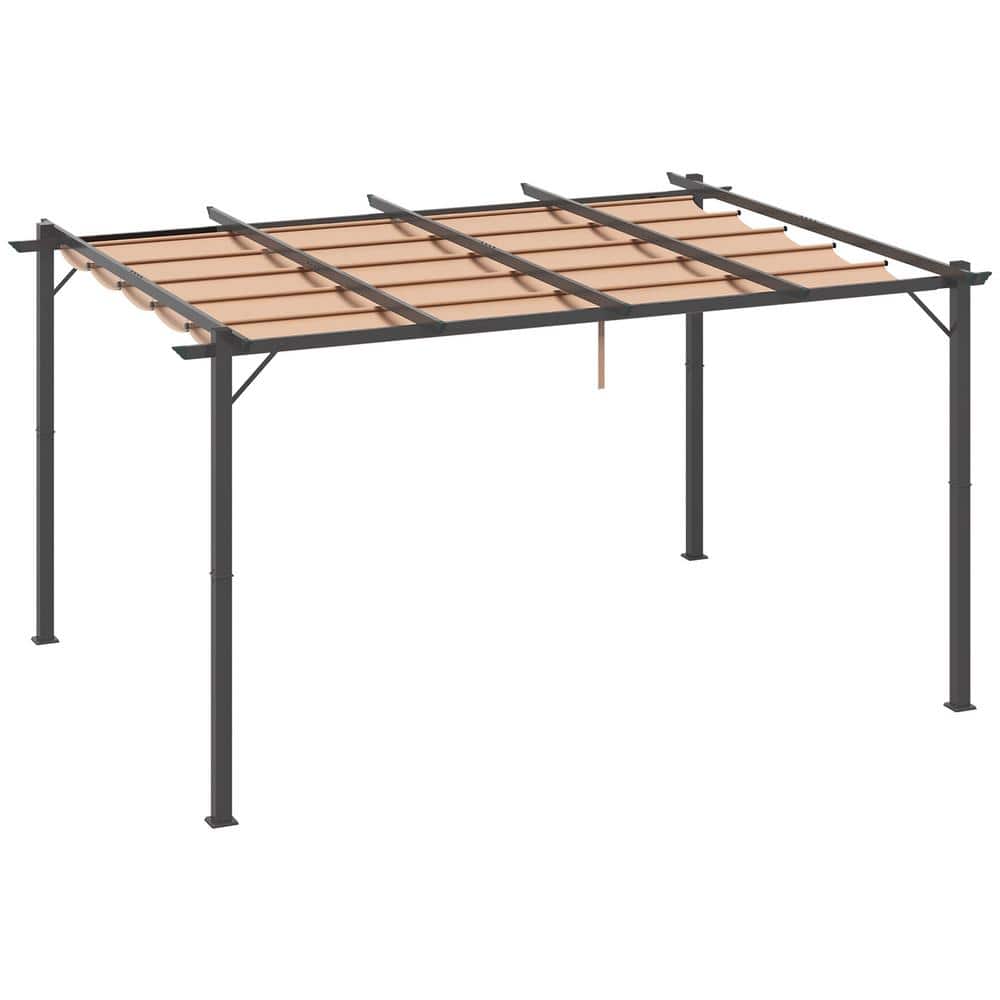 10 ft. x 13 ft. Aluminum Retractable Canopy, Outdoor Shade Shelter for Pati