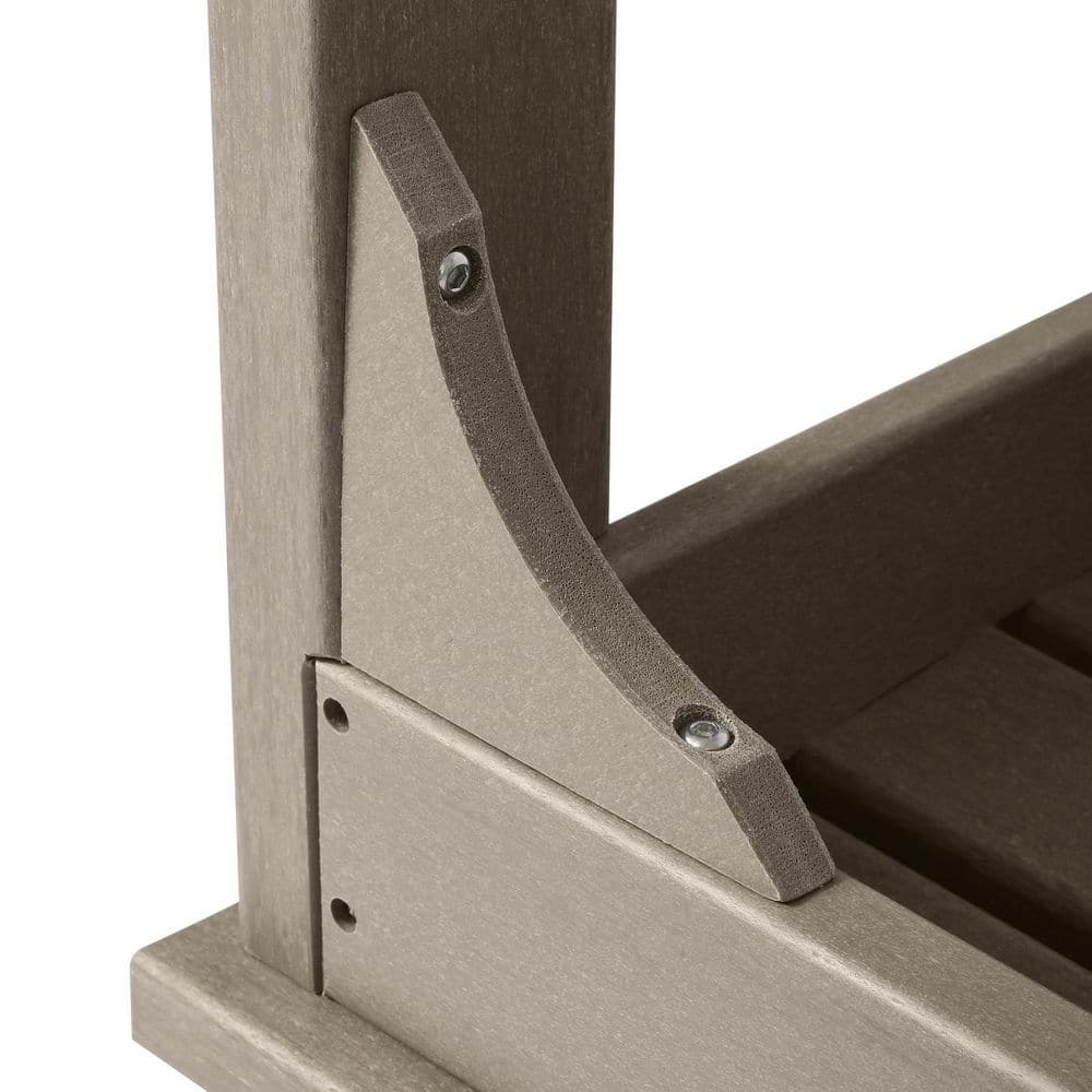 Weathered Wood 46" HDPE Outdoor Backless Bench