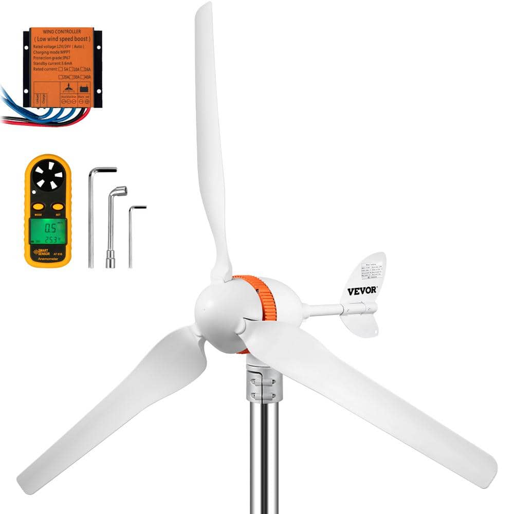 VEVOR Wind Turbine Generator 400-Watt 12-Volt/AC Wind Turbine Kit 3 Blades Wind  Power Generator with MPPT Controller YFLFDJKZQFSYSSF0CV0 - The Home Depot