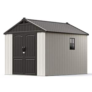 8 ft. W x 10 ft. D Resin Plastic Outdoor Storage Shed with Double Lockable Door (74.1 sq.ft.)