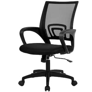 Henry Mesh Cushioned Ergonomic Desk Chair in Black With Non-Adjustable Arms