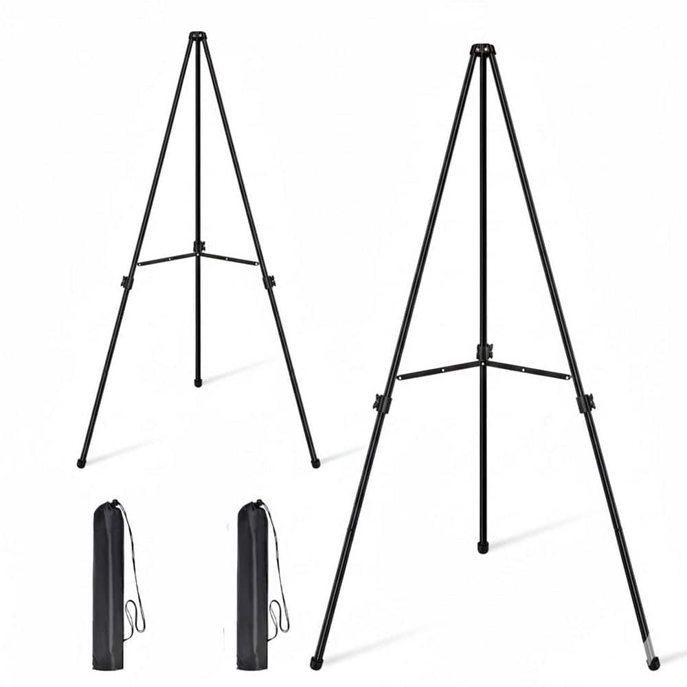Aoibox 2 Pack Black Metal Easel Stand for Sign and Poster with