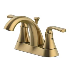Vazon 4 in. Centerset Double Handle High-Arc Bathroom Faucet in Matte Gold