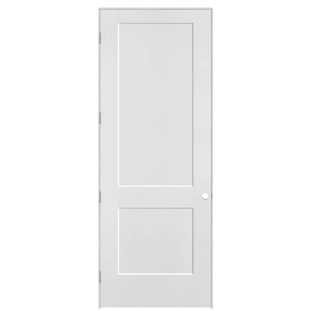 Masonite Logan 36 in. x 96 in. 2-Panel Right-Handed Hollow Core Primed ...