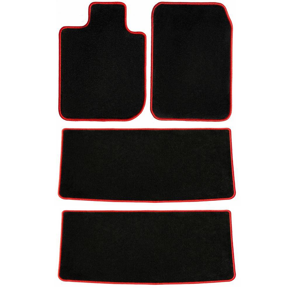 Ford Explorer Black with 4-Piece Red Edging Carpet Car Mats/Floor Mats, Custom Fit for 2006-2010 - 4 Row price history on PriceWatchPro