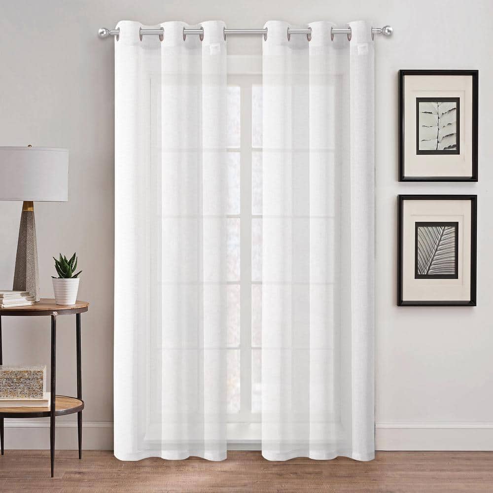  Geometric Curtains White Cotton Linen Textured Curtain for  Living Room Darkening 108 Inch Long Bedroom Curtain Modern Curtains Black  Jacquard Semi Blackout Window Curtain 1 Panel , Grommet Curtains : Home &  Kitchen