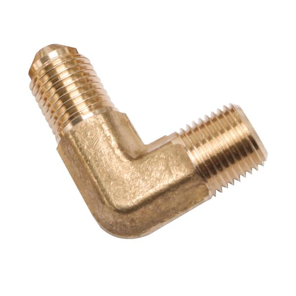 LTWFITTING 3/16 in. Flare x 1/8 in. MIP Brass Flare 90 Degree Elbow Fitting (5-Pack)