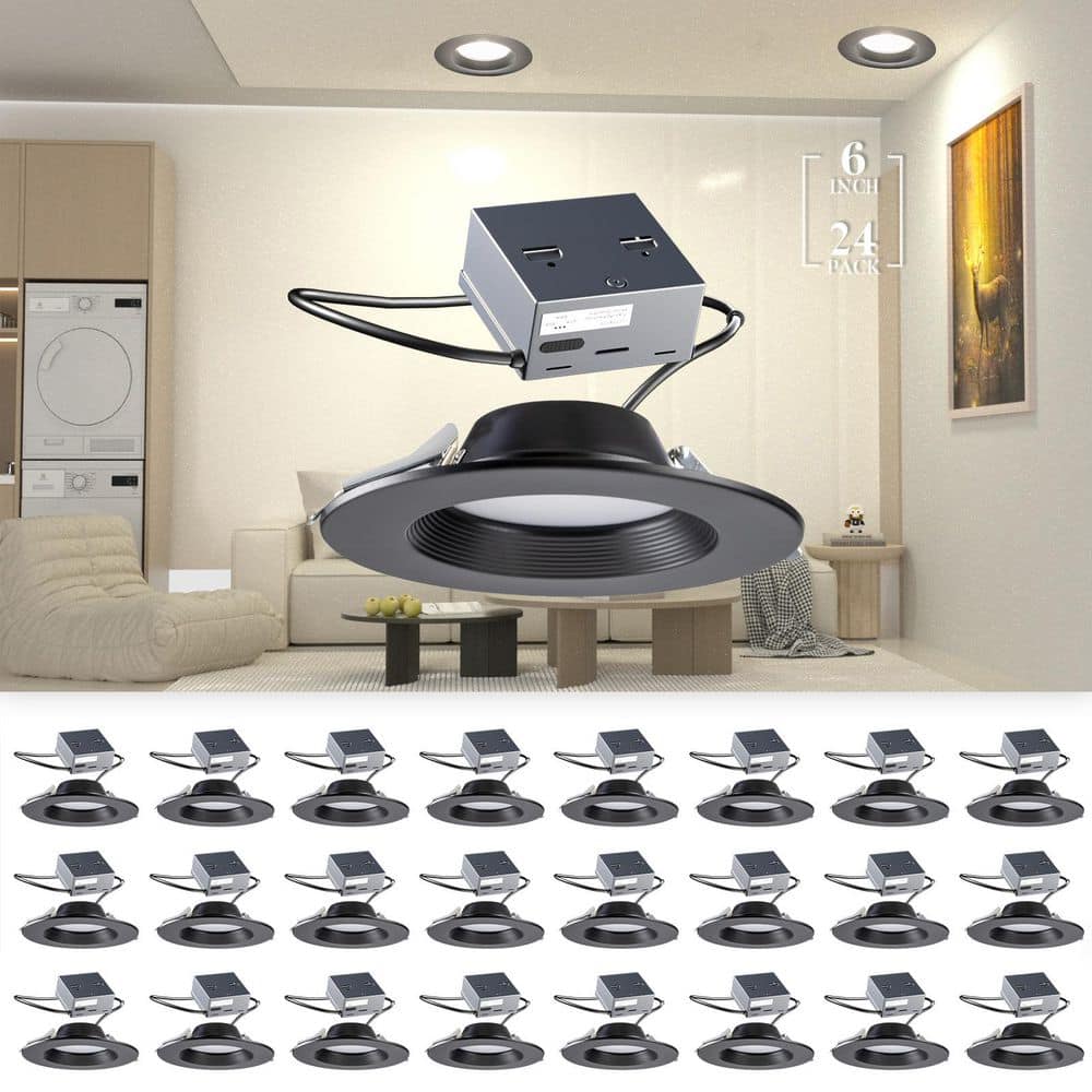 6 in. Canless Recessed LED Downlight, 1200lm, 3CCT, 120V, Dimmable Indoor I