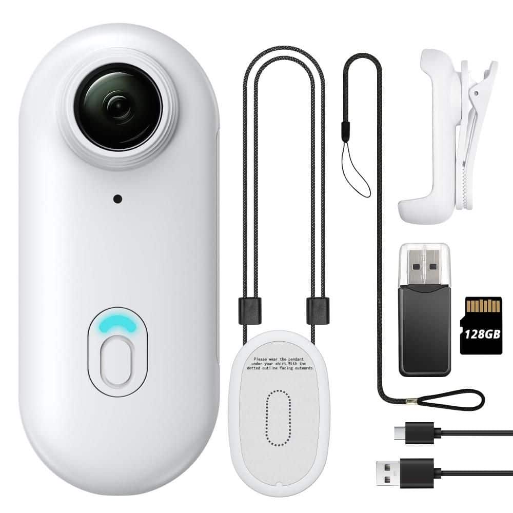 Wearable Body Worn Action Camera with Premium Portable Camcorder for Security, Work, Guard, Travel, 128GB, White price history on PriceWatchPro