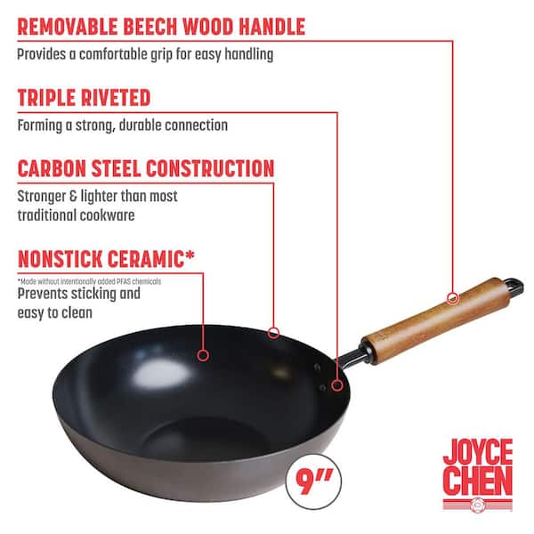 JOYCE CHEN Classic Series 9.5-Inch Carbon Steel Ceramic Nonstick