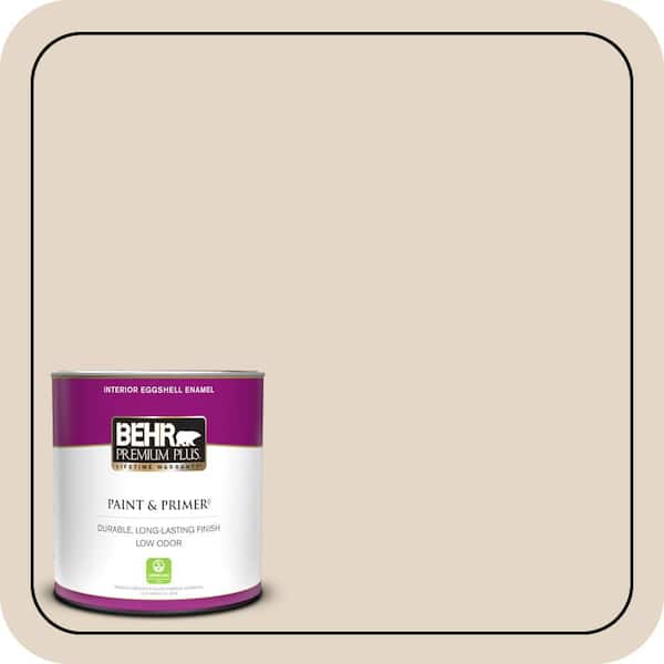 BEHR PREMIUM PLUS 1 qt. #N270-1 High Style Beige Eggshell Enamel Low Odor Interior Paint & Primer