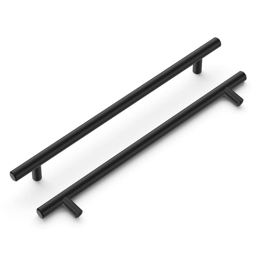 Matte Black Steel Modern Bar Pull Handles with Mounting Hardware