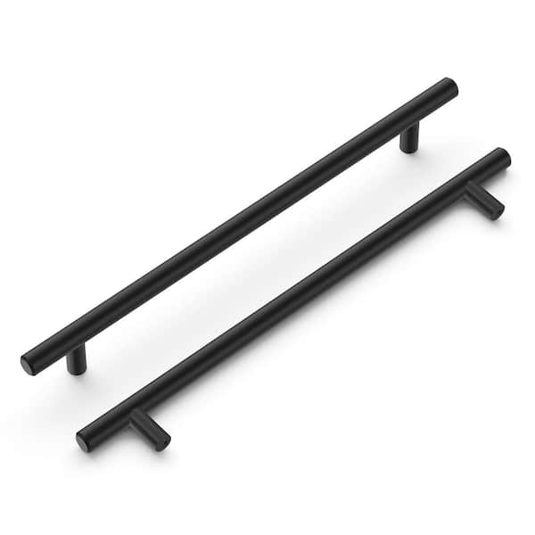 HICKORY HARDWARE Bar Pulls Collection 8-13/16 in. (224 mm) Center-to-Center Matte Black Cabinet Door and Drawer Bar Pull