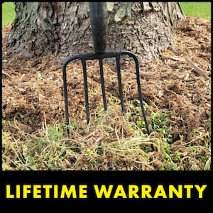 54 in. Classic Fiberglass Heavy-Duty 5-Tine Garden Fork with Cushion Grip