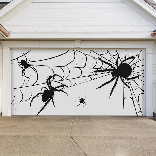 7 ft. x 16 ft. Spiders Halloween Garage Door Decor Mural for Double Car Garage Car Garage
