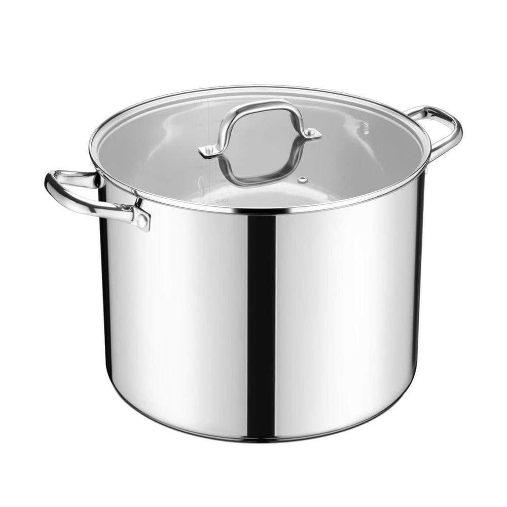 STOCK POT 鍋　15,1L ステンレススチール 20 qt. Stainless Steel Stock Pot with Lid, Tri-Ply Bottom for Even