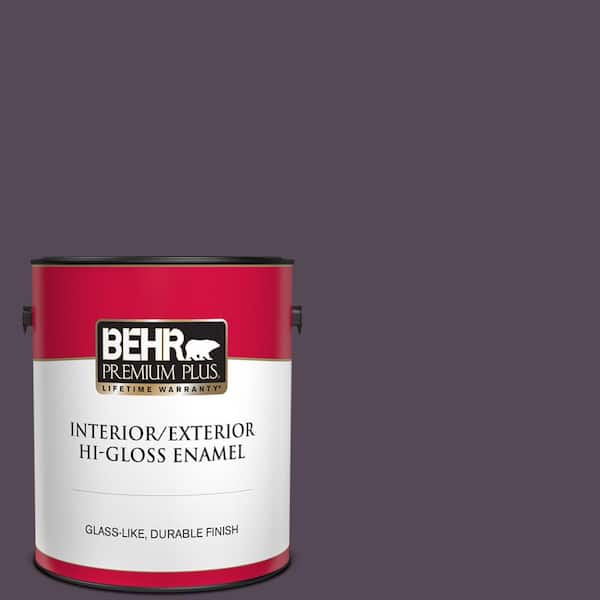 BEHR PREMIUM PLUS 1 gal. #BXC-51 Deep Mulberry Hi-Gloss Enamel Interior/Exterior Paint