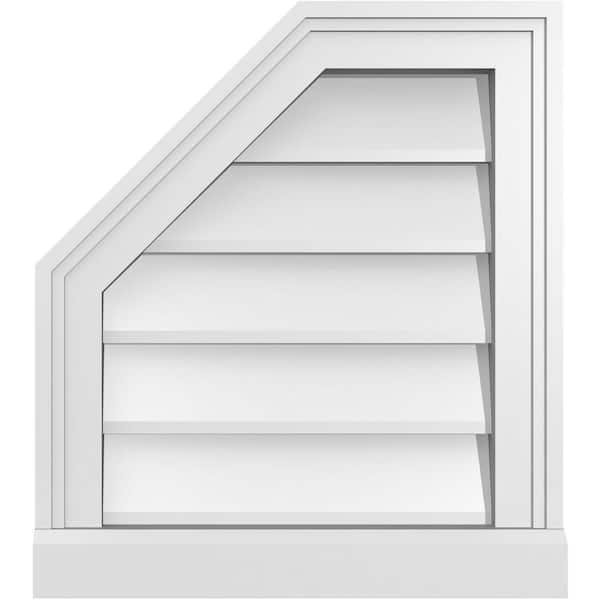 Ekena Millwork 16 in. x 18 in. Octagonal Surface Mount PVC Gable Vent: Decorative with Brickmould Sill Frame