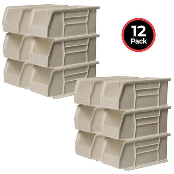 Akro-Mils Heavy-Duty Stackable and Hanging Plastic Storage Totes