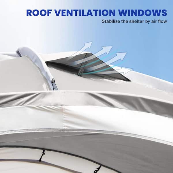 White Beach Canopy Tent 12 ft. x 12 ft. Pop Up Canopy with 2