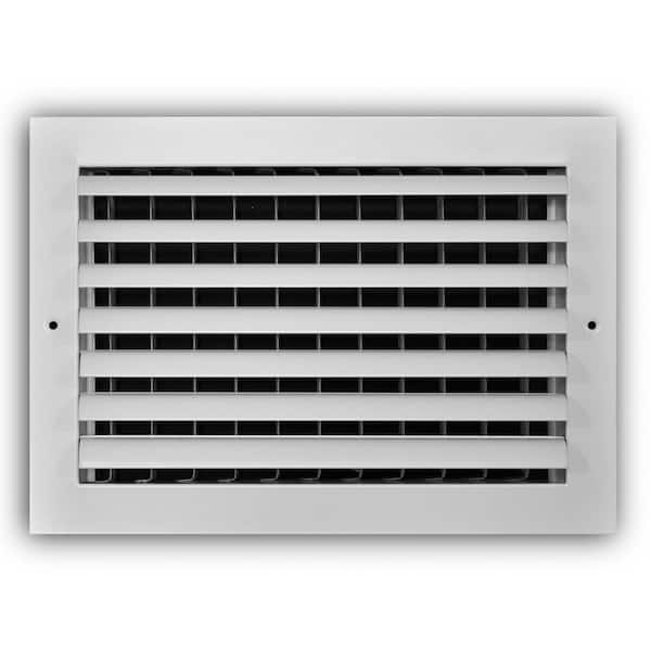Everbilt 12 in. x 8 in. 1-Way Aluminum Adjustable Curved Blade Wall/Ceiling Register in White