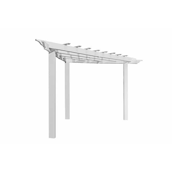96"L x 96"W x 94"H Vinyl Alcove Corner Pergola, White, VA42034