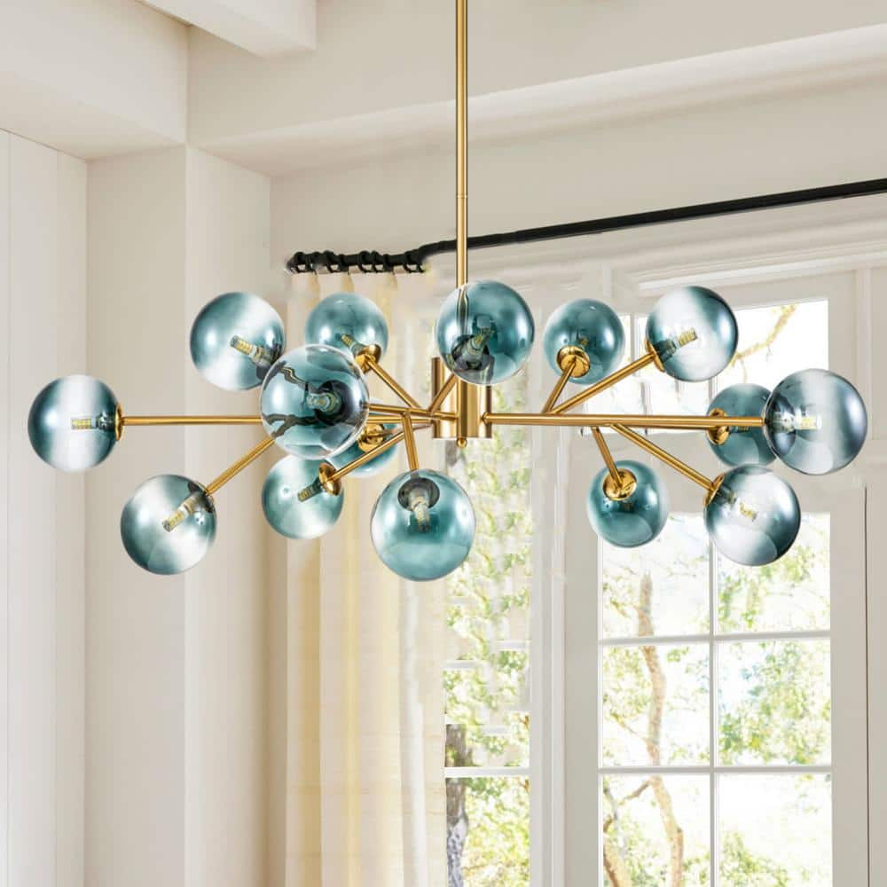 15 Light Sputnik Modern Linear Smoke 15- Light Glass/Crystal buy Chandelier