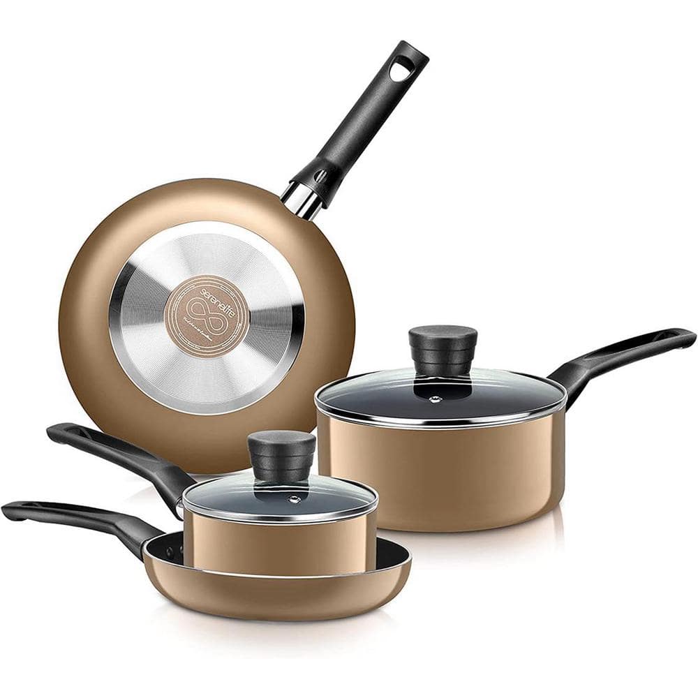Gold Non-Stick Aluminum 6-Piece Cookware Set