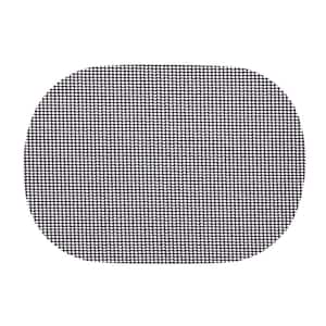 Fishnet 17 in. x 12 in. Blackened Pearl PVC Covered Jute Oval Placemat (Set of 6)