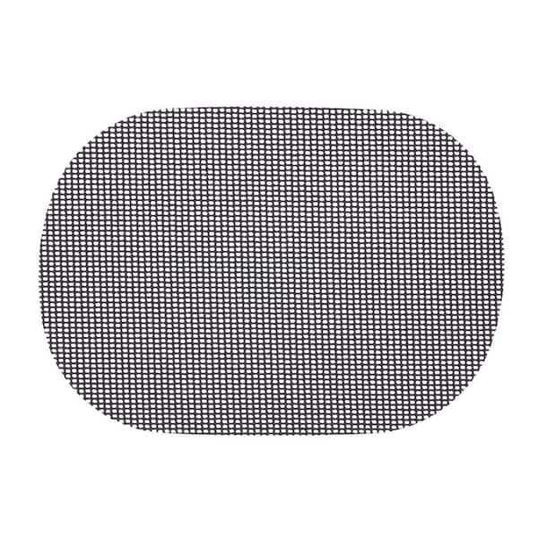 Kraftware Fishnet 17 in. x 12 in. Blackened Pearl PVC Covered Jute Oval Placemat (Set of 6)