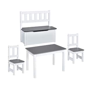 Gymax 1-Piece Wooden Top Grey Kids Table and Chair Set Activity Study Desk  w/Storage Drawer Hook GYM11701 - The Home Depot