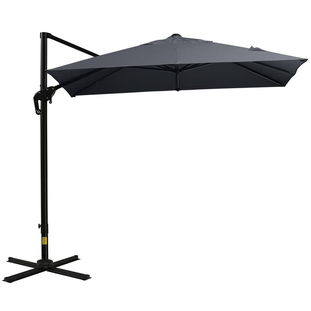Heavy Duty 8 Ft Square Aluminum Cantilever Patio Umbrella In Gray W heavy-duty-8-ft-square-aluminum-cantilever-patio-umbrella-in-gray-w