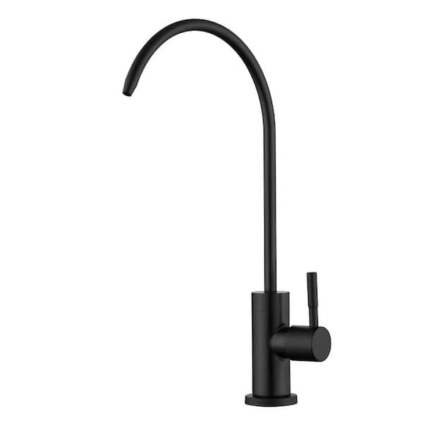 Contemporary Single-Handle Beverage Faucet in Matte Black