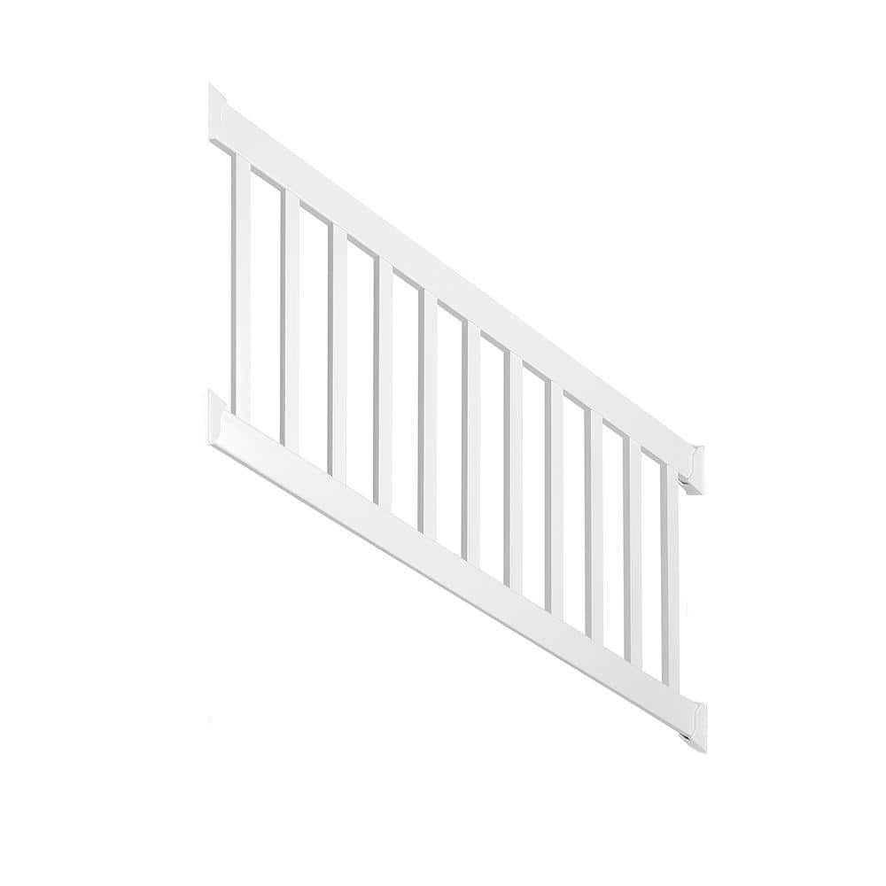 Weatherables Walton 3 ft. H x 72 in. W White Vinyl Stair Railing Kit ...