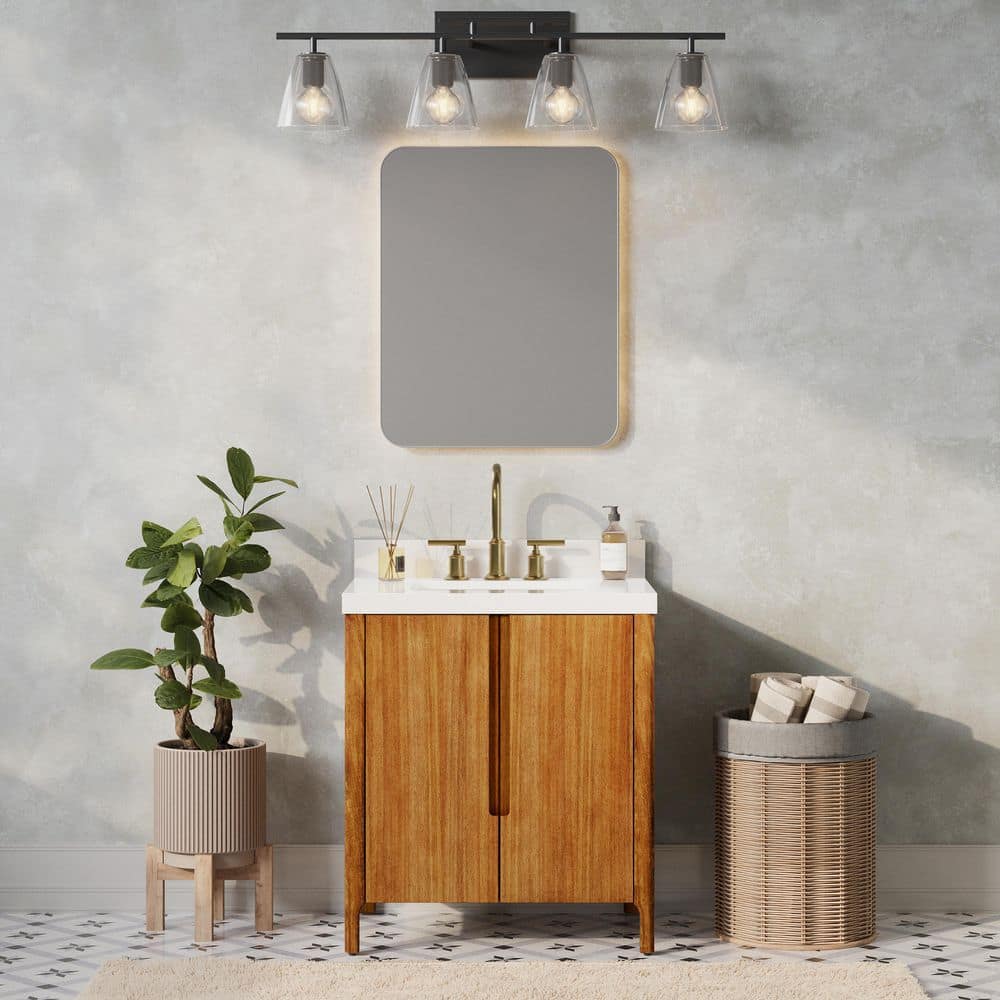 Sequoia 30 In. W x 22 in. D x 34.4 in. H Single Sink Bath Vanity in Mango Wood With White Quartz Top With Satin Faucet price history on PriceWatchPro