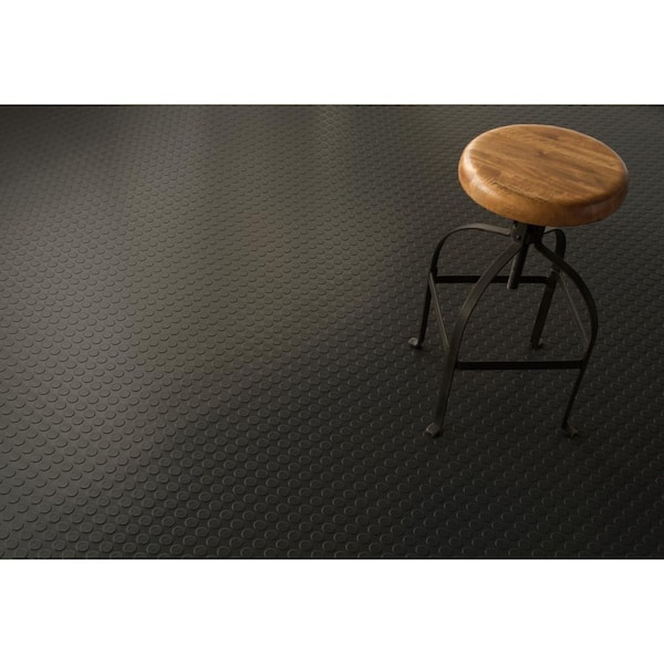 Shed Flooring Slate Grey Coin Commercial Vinyl Sheet Flooring (8 ft. W x 8 ft. L)