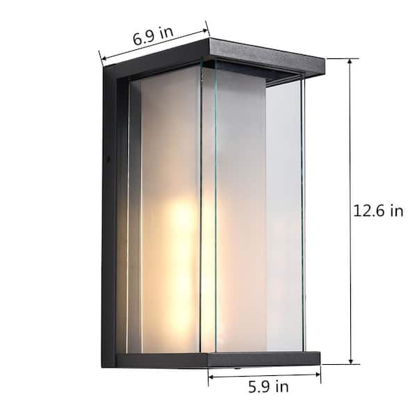 Maxax Montpelier 1-Light Black Hardwired 12.6 in. H Outdoor
