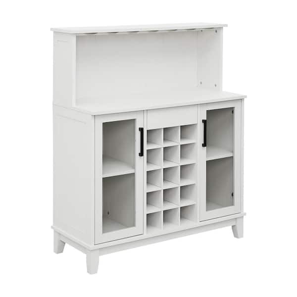 White Bar Cabinet With Wine Rack, Wine And Bar Cabinet White