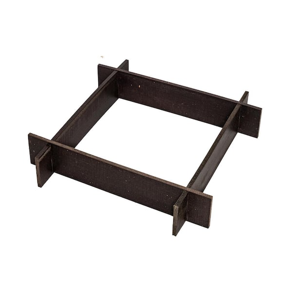 Unbranded 2 ft. x 2 ft. Brown Color Recyclable Plastic Raised Garden Box 5 in. H