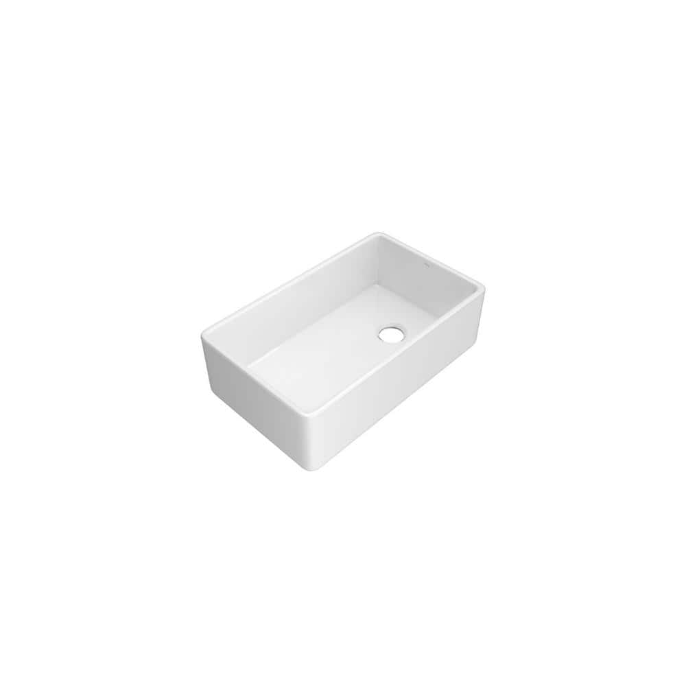 Allia 32" White Fireclay Single Bowl Farmhouse Sink
