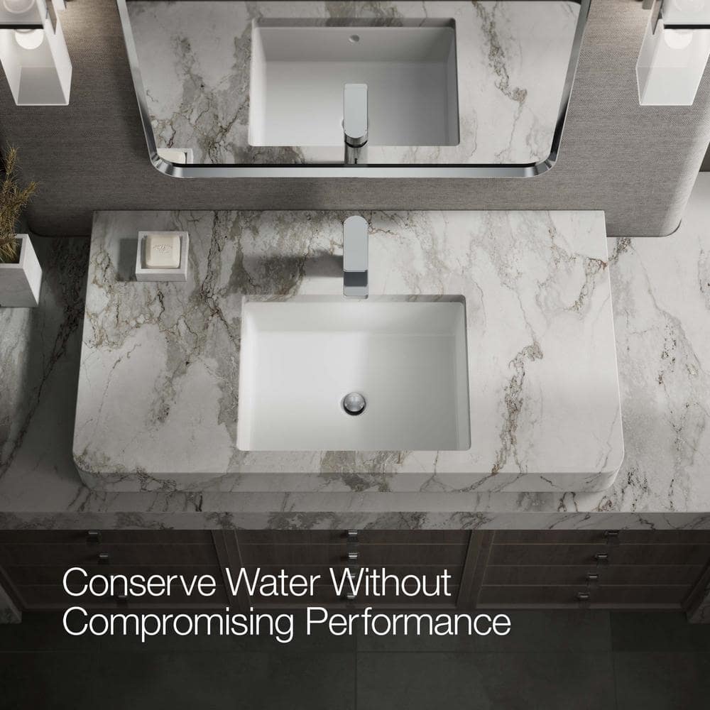 Parallel Polished Chrome Single-Handle Low-Arc Bathroom Faucet