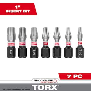 SHOCKWAVE Impact Duty 1 in. T15 - T40 Torx Alloy Steel Insert Bit Set (7-Piece)