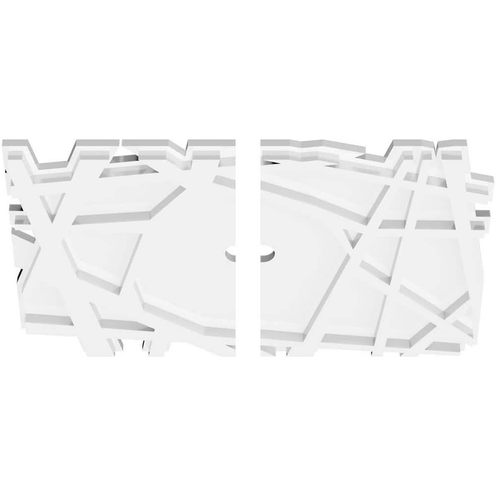 Novo White PVC Contemporary Ceiling Medallion, 18" x 12"