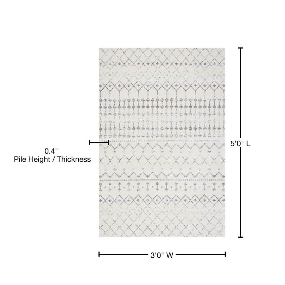 Handmade Gray Trellis Rectangular Reversible Area Rug