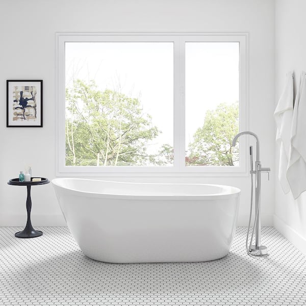 Milly 1-Handle Freestanding Roman Tub Faucet with Hand Shower in Chrome