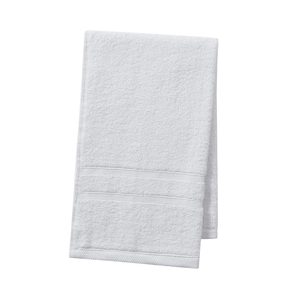 Clorox White/Grey Antimicrobial Solid Cotton Kitchen Towel Set (2-Pack)