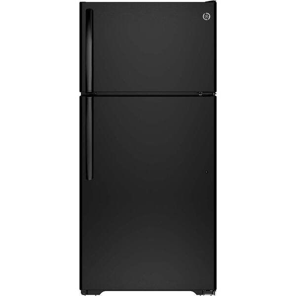 GE 14.6 cu. ft. Top Freezer Refrigerator in Black