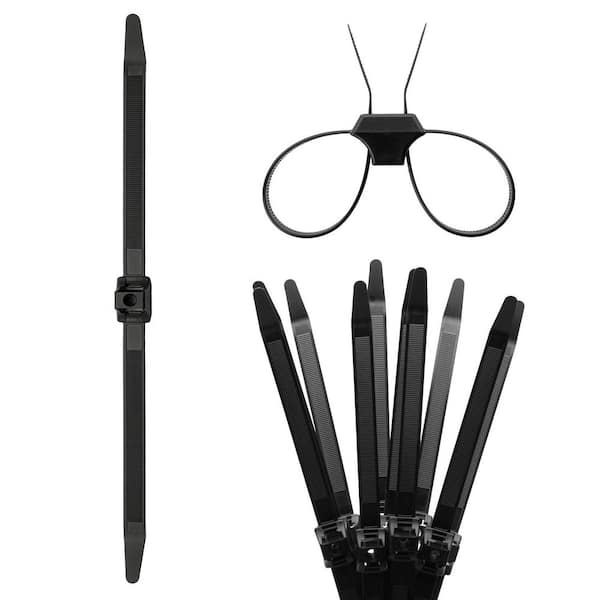 13 in. Contractor Series Dual Loop Impact-Resistant Heat-Stabilized UV Cable Ties in Black (10-Piece)